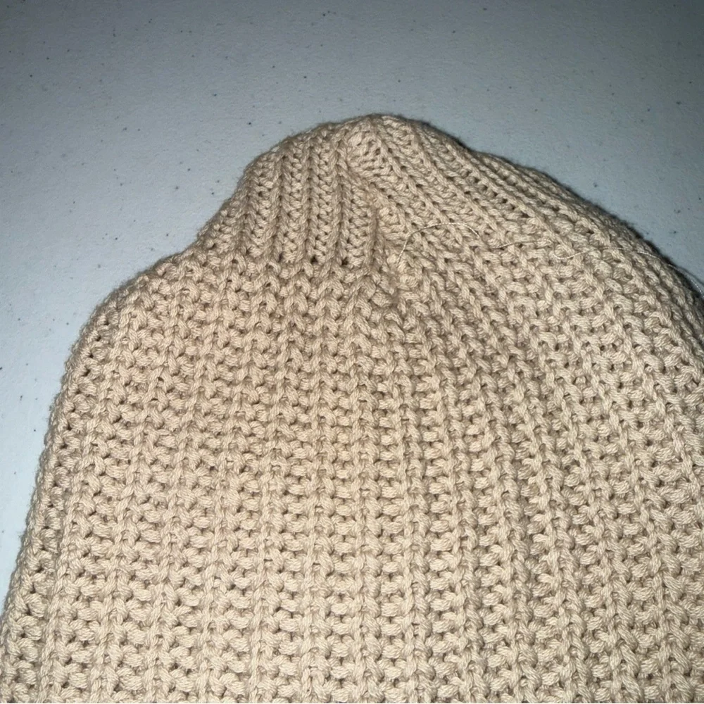 Free People Womens Dreamland Knit Beanie Hat One Size Ivory White‎ Sand Tan